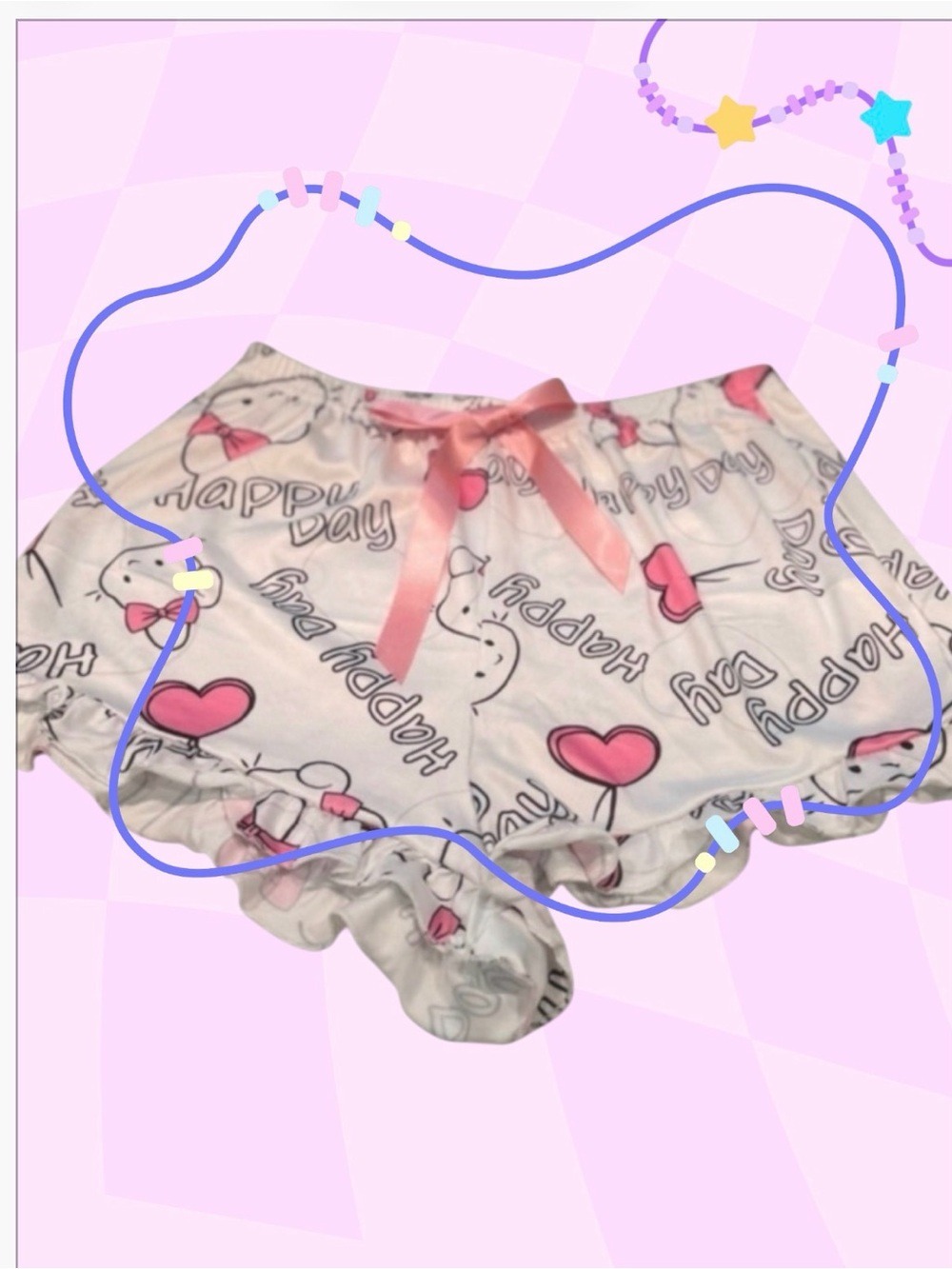 Hello Kitty White Pink Pajama Shorts